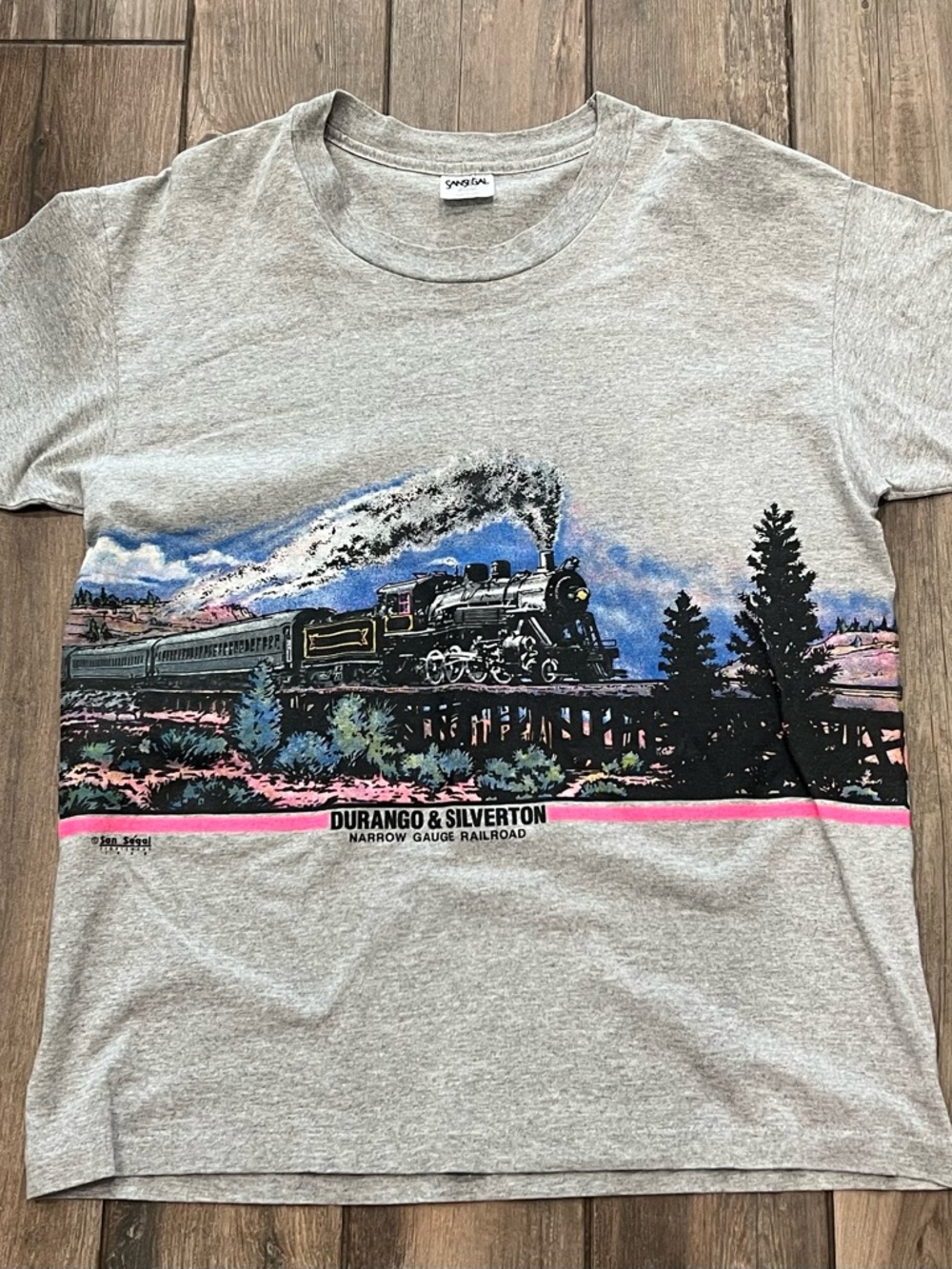 Durango & Silverton Scenic Train Graphic Tee - Grey VTG Sansegal